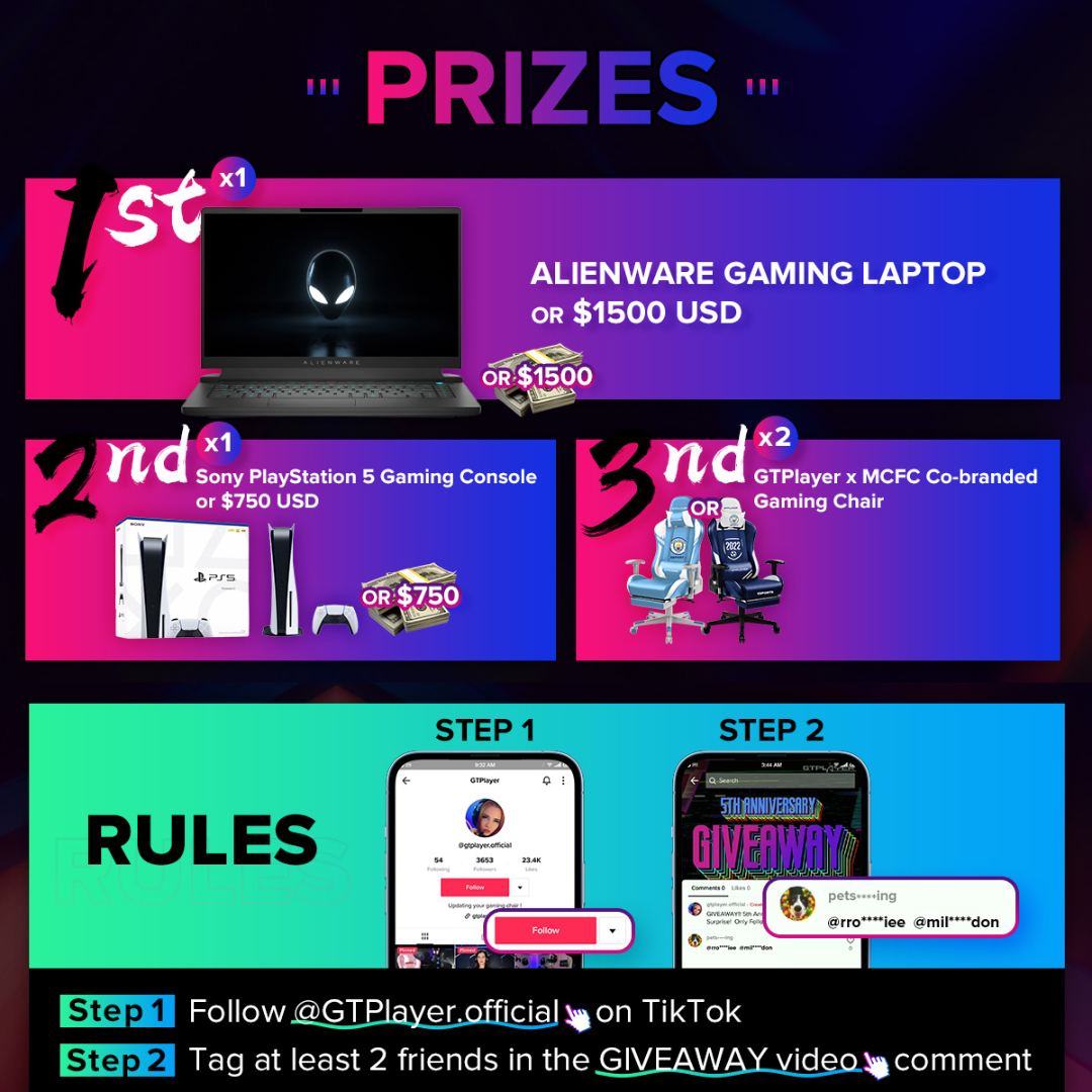 ¡GTPlayer 5º aniversario y sorteo de la vuelta al cole!